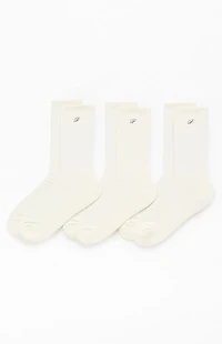 Pacsun 3 Pack White Embroidered Basic Crew Socks