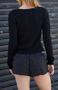 John Galt Polka Dot Ruffle Micro Shorts