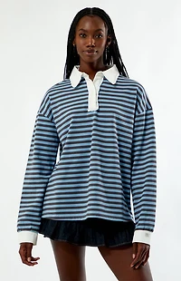 Daisy Street Mona Striped Rugby Long Sleeve Top
