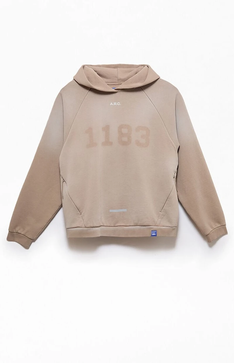 A.R.C. 1183 Khaki Vintage Wash Heavyweight Raglan Oversized Fleece Hoodie