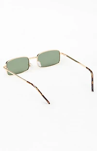 Pacsun Gold Metal Rectangle Sunglasses