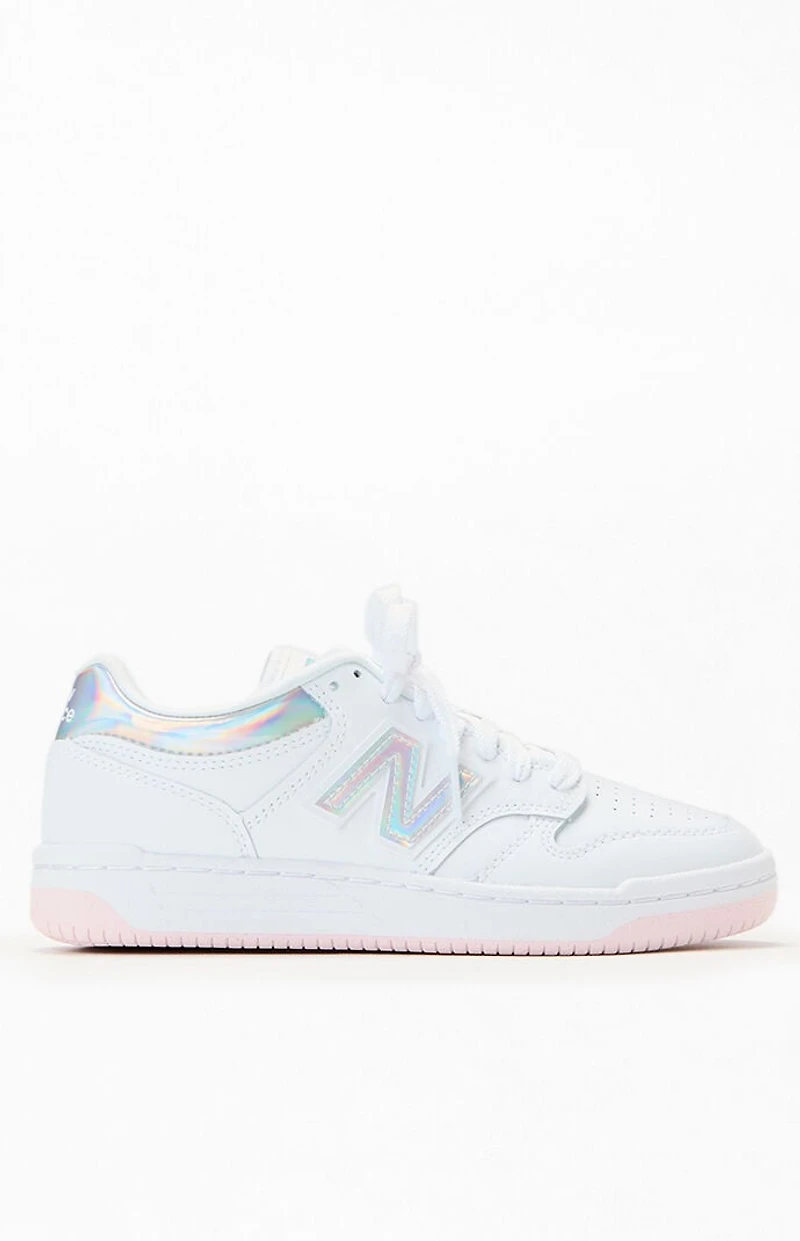 New Balance Kids White & Pink 480 Shoes