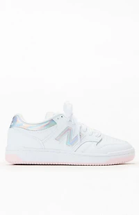 New Balance Kids White & Pink 480 Shoes