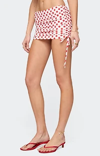 Edikted Zoe Polka Dot Drawstring Mini Skirt