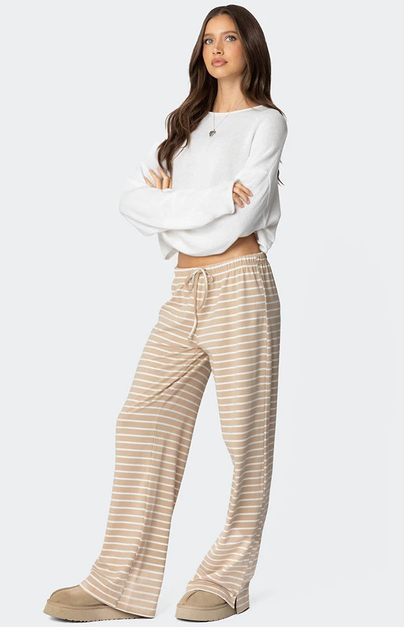 Edikted Jona Stripey Slit Pants