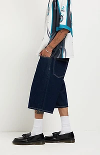 Pacsun Austin Extreme Baggy Jean Shorts Dark Blue