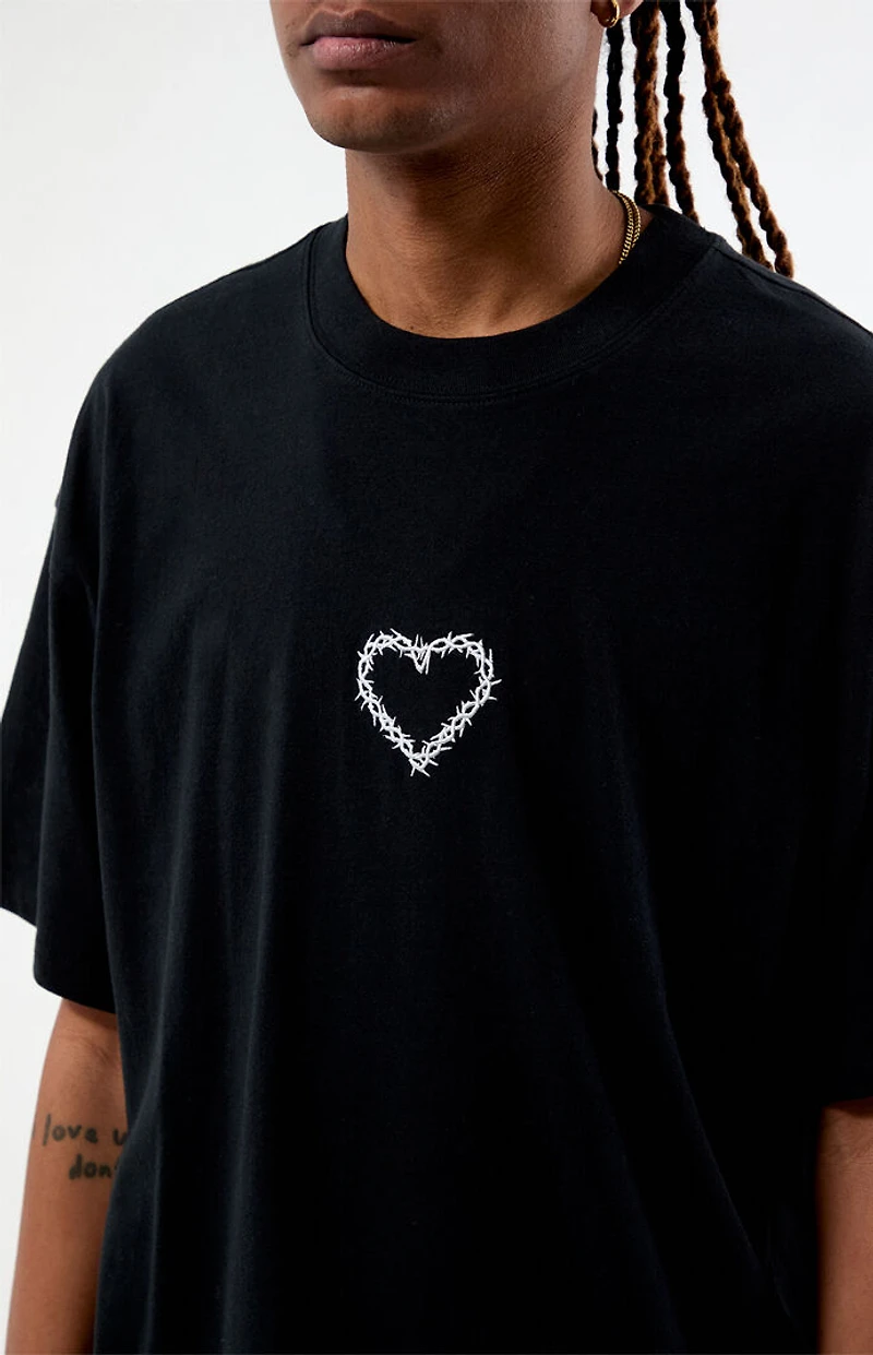 Pacsun Thorn Heart Embroidered T-Shirt