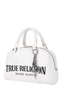 True Religion White Bombe Logo Satchel