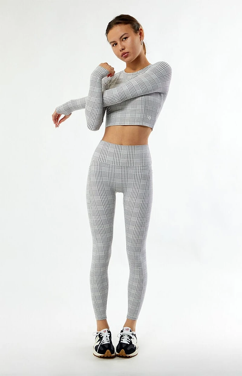 ASTORIA ACTIVEWEAR Active Plaid Long Sleeve Top