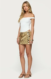 Edikted Hanina Sequin Mini Skirt