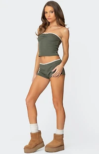 Edikted Georgina Low Rise Waffle Shorts