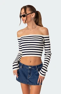 Edikted Miranda Off Shoulder Knit Top