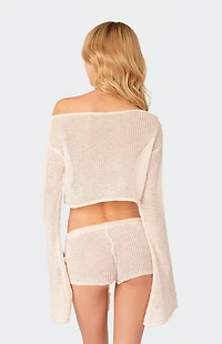 Edikted Riya Off Shoulder Knitted Crop Top
