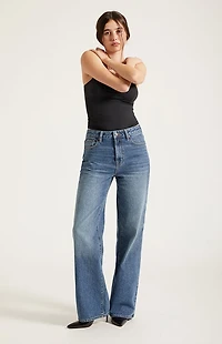Pacsun Madison High Waisted Girlfriend Jeans Medium Blue