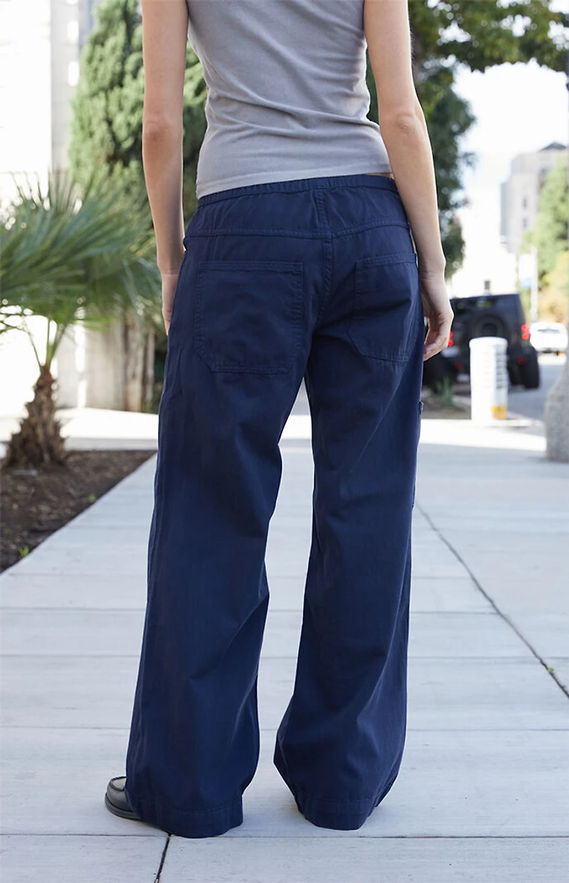 John Galt Blue Frankie Low Rise Baggy Pants