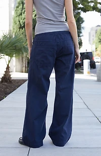 John Galt Blue Frankie Low Rise Baggy Pants