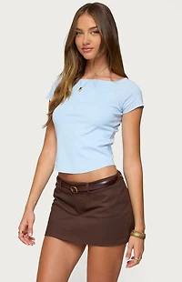 Edikted Marina Raglan Stripey T-Shirt