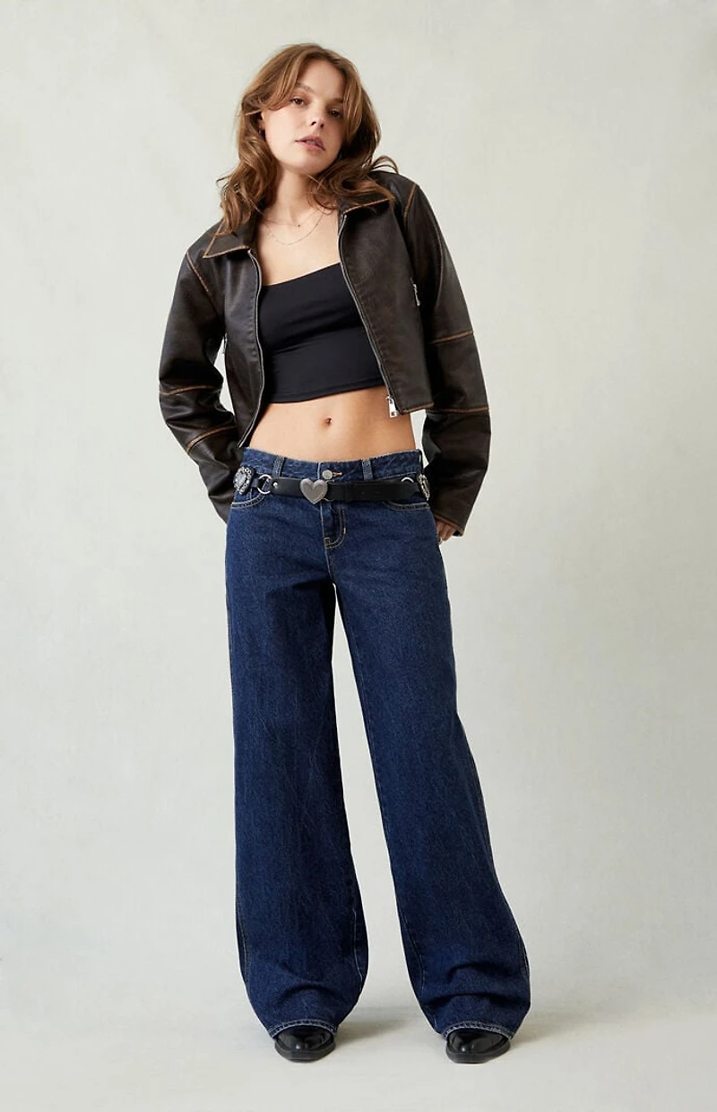 Pacsun Casey Low Rise Baggy Jeans Dark Indigo