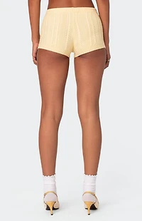 Edikted Raegan Cable Knit Shorts