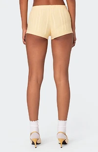 Edikted Raegan Cable Knit Shorts