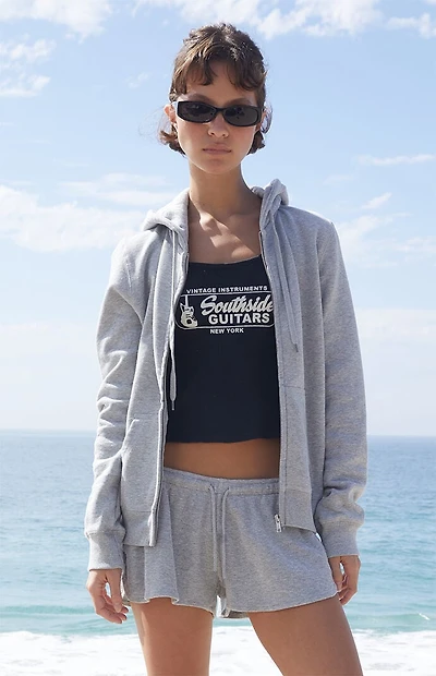 John Galt Silver Zip Up Hoodie