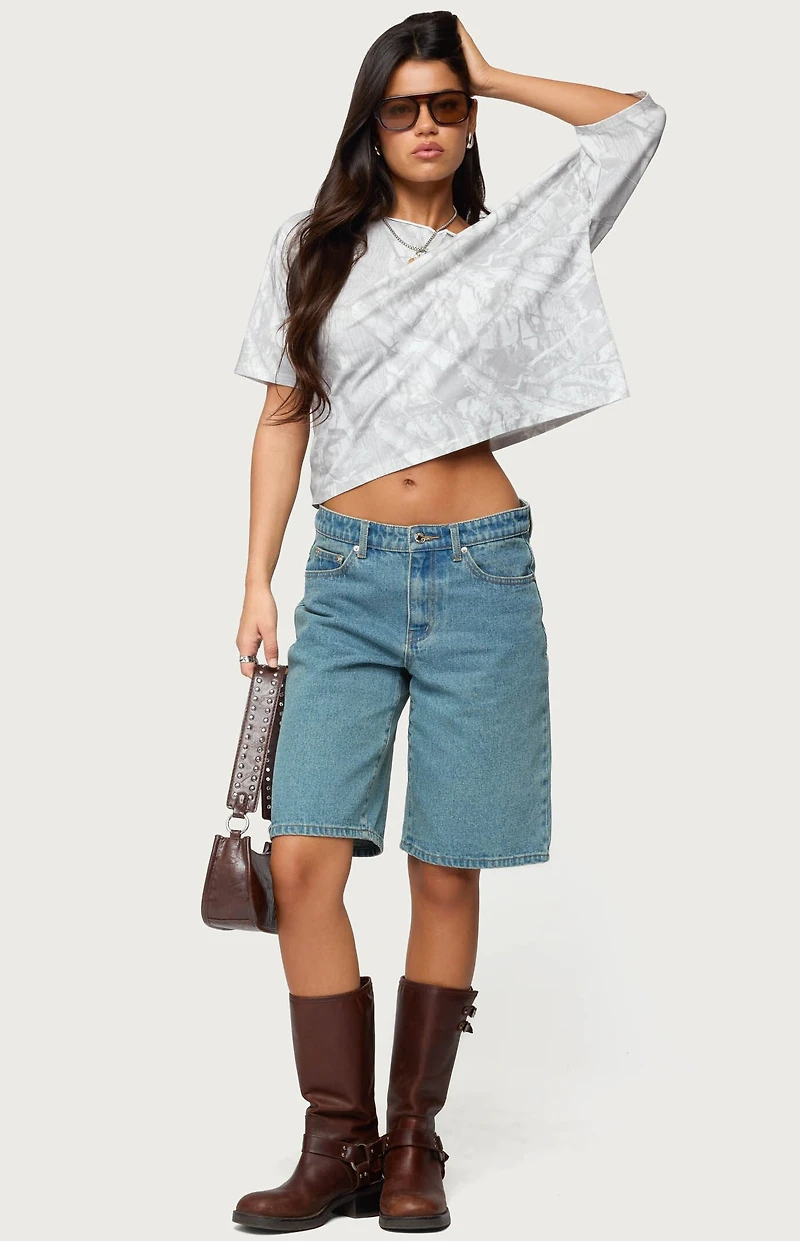 Edikted Davida Off Shoulder Camo Top