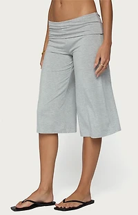 Edikted Shirly Wide Leg Foldover Capri Pants