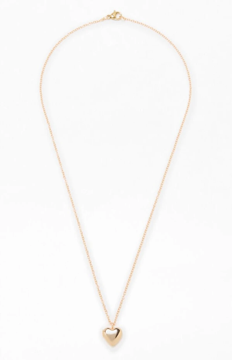 John Galt Gold Heart Locket Necklace
