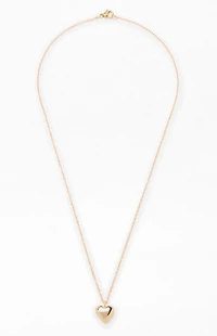 John Galt Gold Heart Locket Necklace