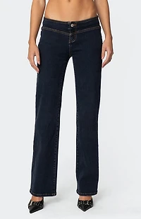 Edikted Ribbon Lace Up Low Rise Jeans