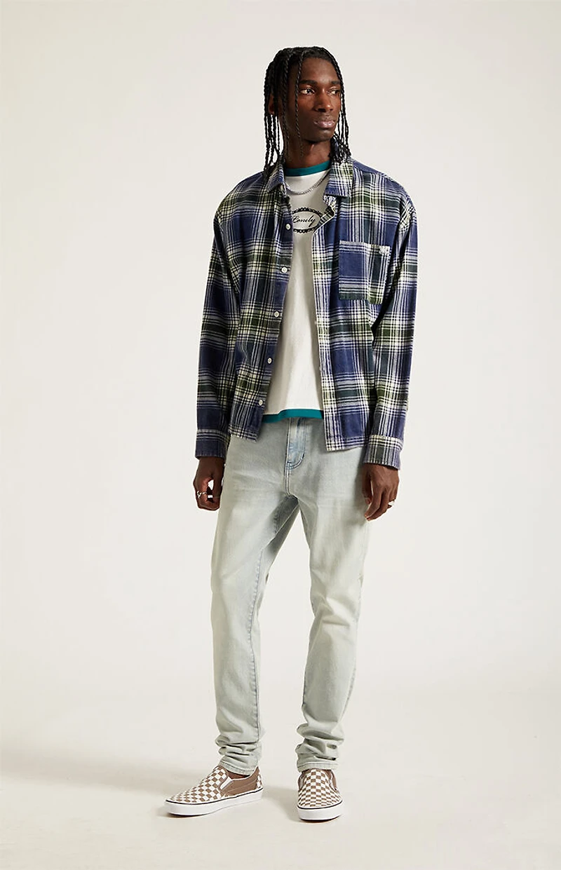 Pacsun Bryce Stacked Skinny Jeans Stretch Light Indigo