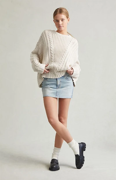 Pacsun Bella Stretch Light Indigo Mid Rise Denim Mini Skirt