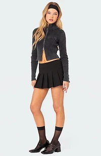 Edikted Torey Washed Zip Up Cardigan