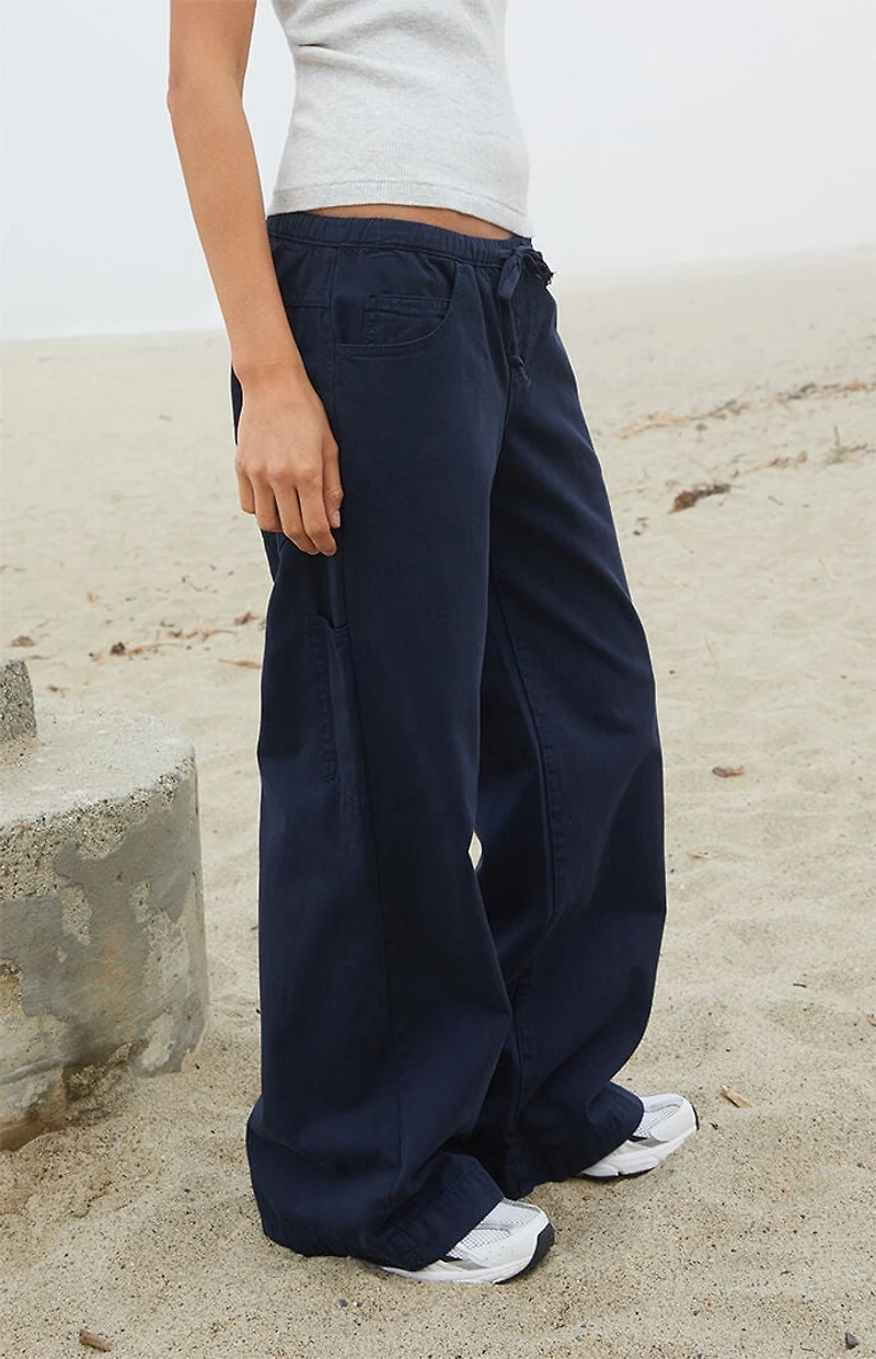 John Galt Navy Frankie Low Rise Baggy Pants