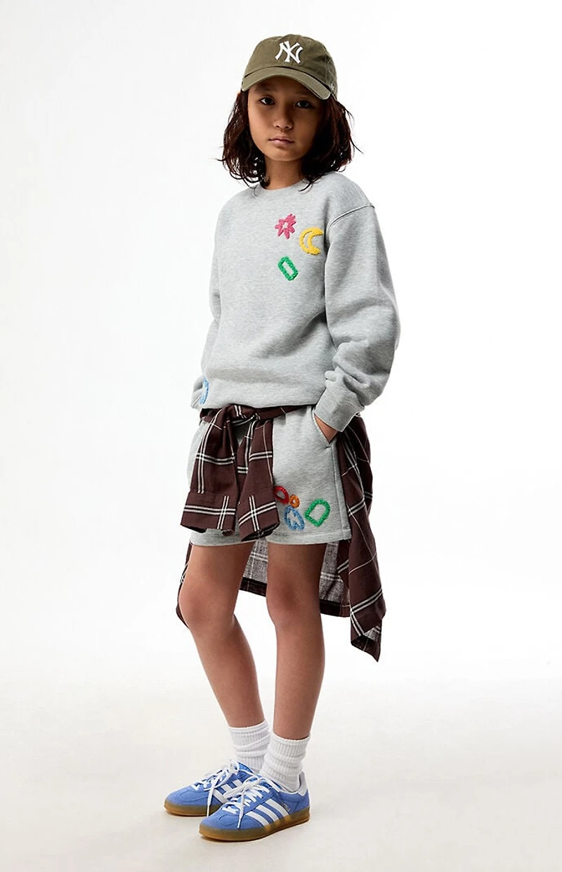 Pacsun Kids Boucle Patch Crew Neck Sweatshirt