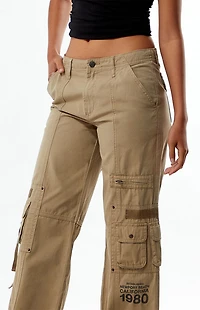 Pacsun Weathered Low Rise Baggy Flare Cargo Pants