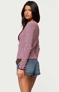 Edikted Rayla Striped Button Up Top