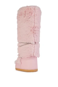 AZALEA WANG Women's Tayton Pink Flat Snow Boots