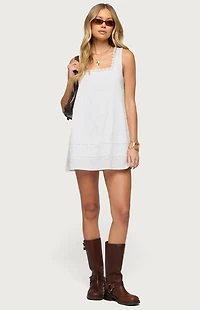 Edikted Doroh Lacey Striped Cotton Mini Dress