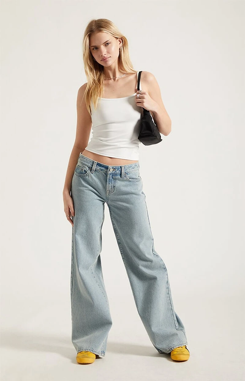 Pacsun Casey Low Rise Baggy Jeans Light Blue Washed