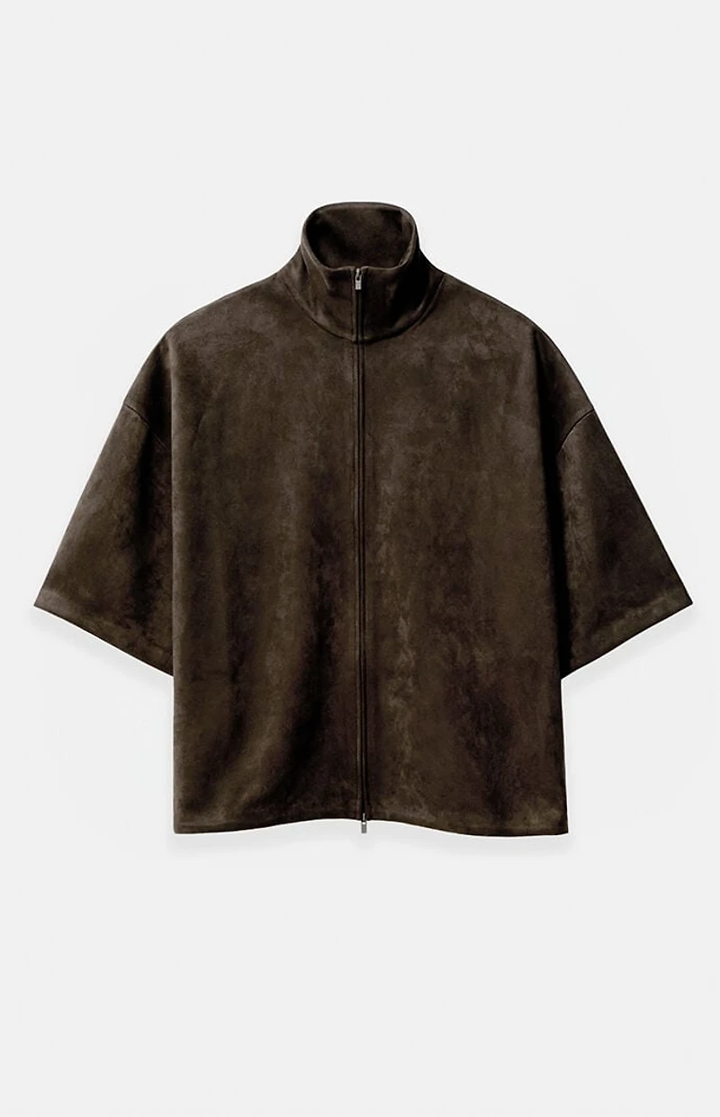 Fear of God ESSENTIALS Brown High Neck 3/4 Sleeve Jacket