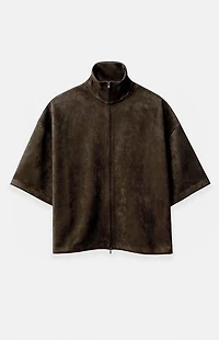 Fear of God ESSENTIALS Brown High Neck 3/4 Sleeve Jacket