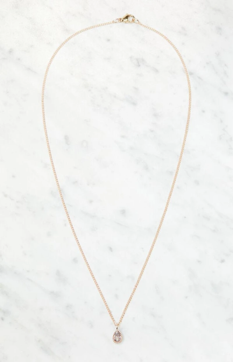 John Galt Faux Diamond Charm Necklace