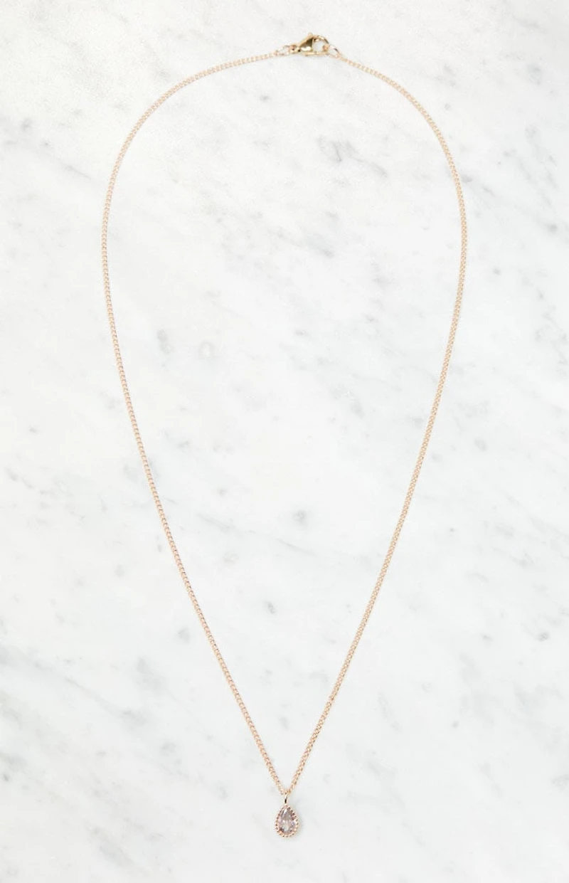 John Galt Faux Diamond Charm Necklace