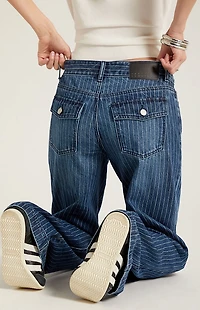 Pacsun Zoe Low Rise Girlfriend Jeans Pinstripe
