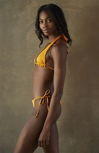 Pacsun Gold Jade Halter Bikini Top