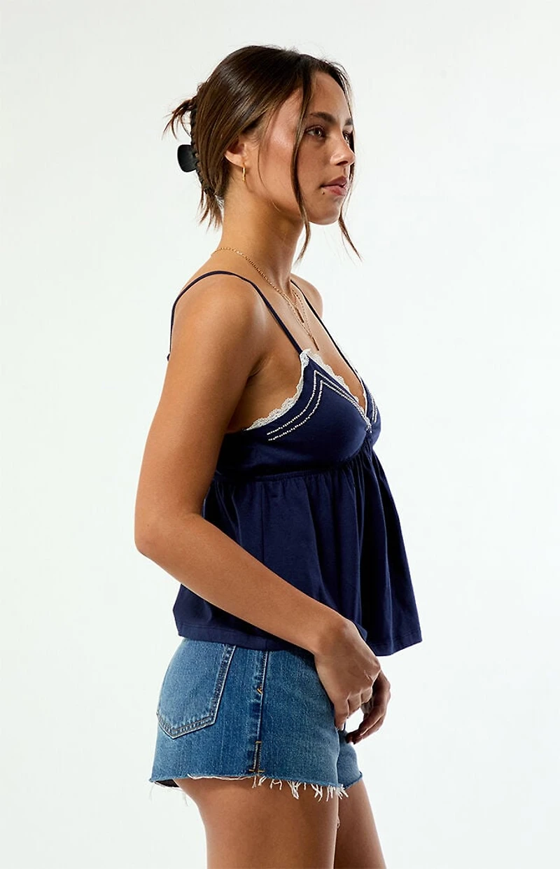 Your Favorite Elena Beaded V-Neck Babydoll Top