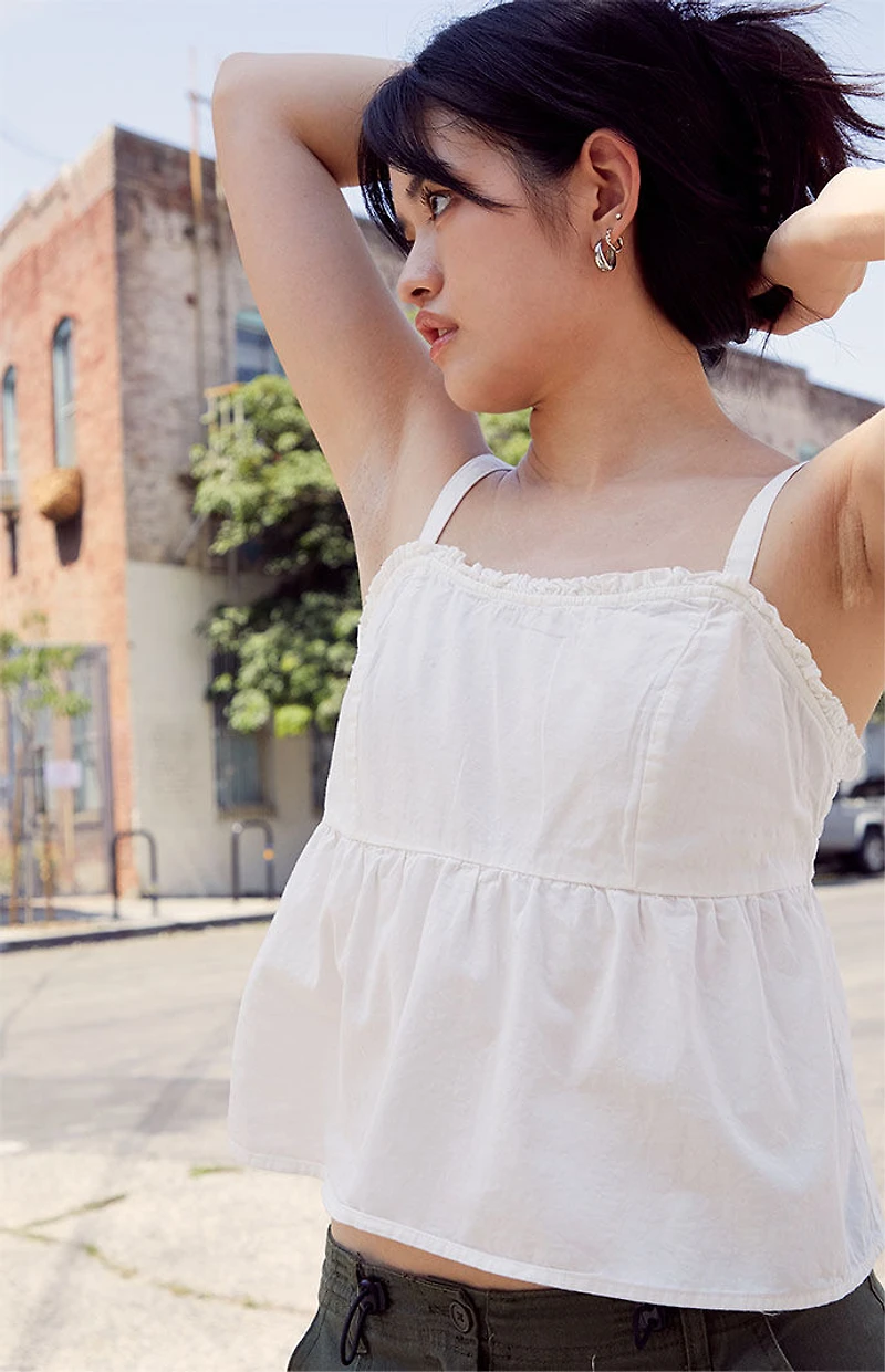 John Galt White Woven Cami Top