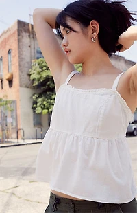 John Galt White Woven Cami Top