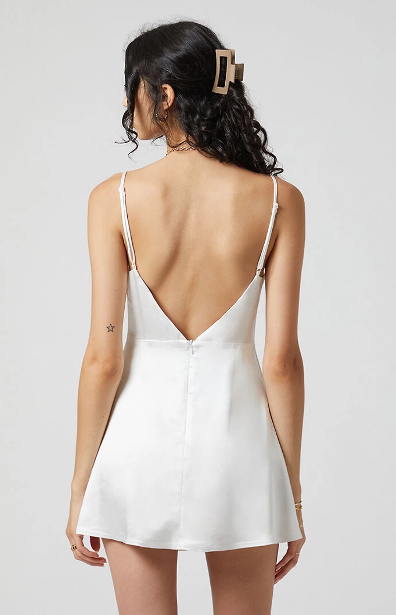 Beverly and Beck Satin Square Neck Mini Dress